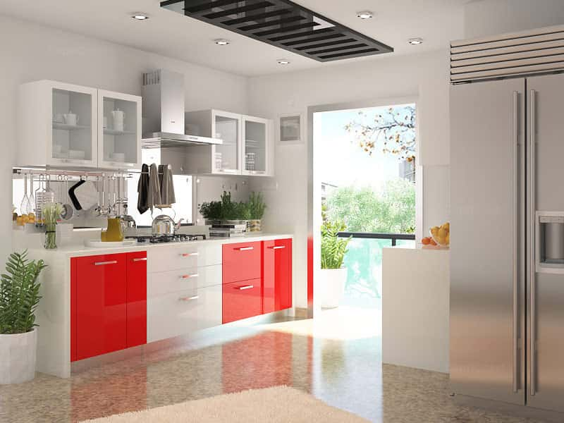 Kitchen Color Combinations Red And White Homelane Blog